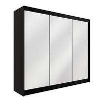 KLEIDERSCHRANK AMOHA - 250 cm - Schwarz - Schwarz, Holzwerkstoff (250/215/61cm) - ALTDECOR