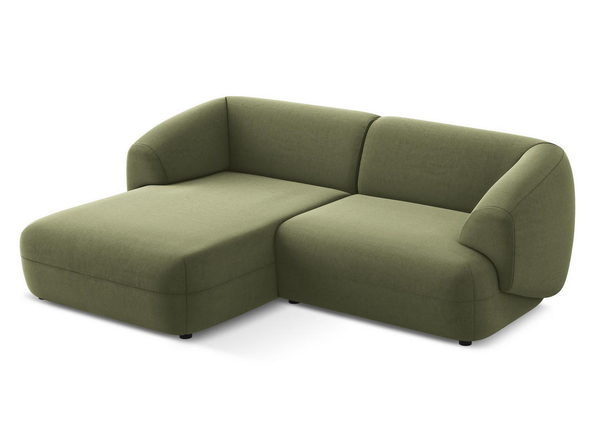 ECKSOFA mit Schlaffunktion Samt Stoff Creme - Perlmutt/Creme, Kunststoff/Textil (240/148cm) - Makamii