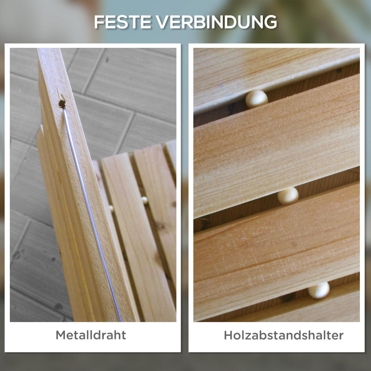 GARTENWEG, Tannnenholz, Naturholz - Naturfarben, Holz (47/1/120cm) - Outsunny