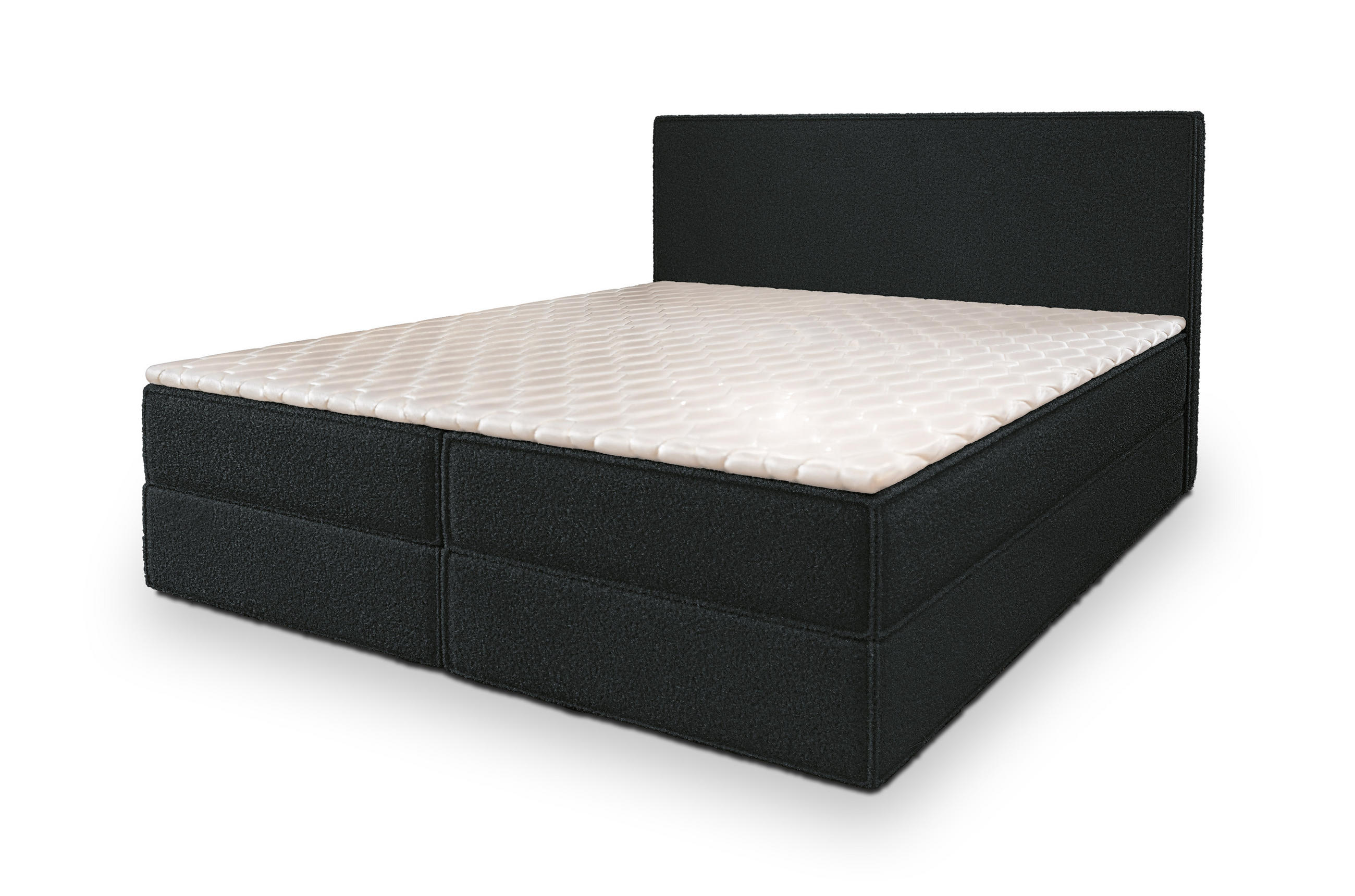 BOXBETT PELLIO 140x200 cm mit Matratze und Topper - Schwarz - Schwarz, Holz (140/200cm) - MASSENO
