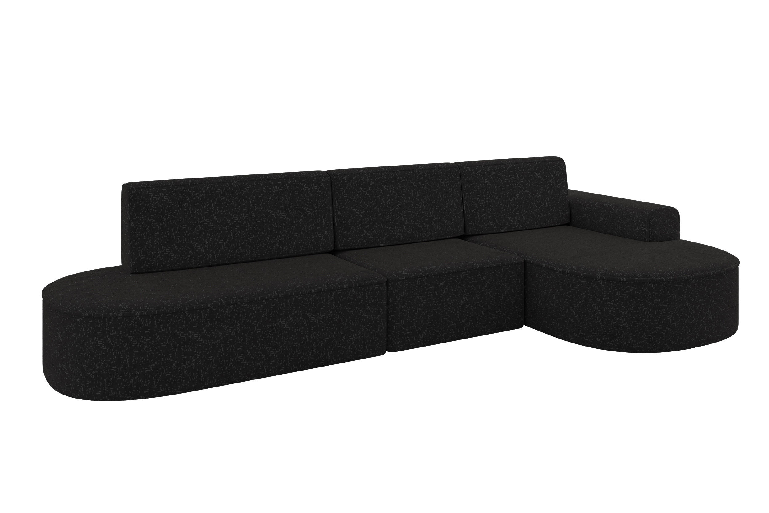 Altdecor Ecksofa Schwarz Hochglanz 368x167 cm