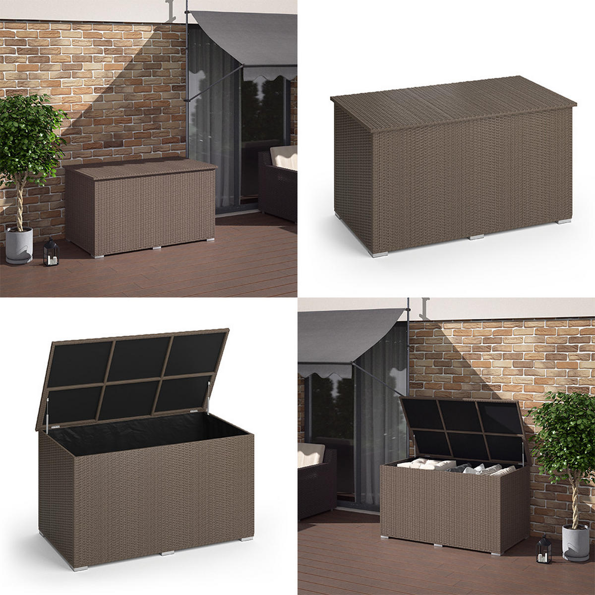 KISSENBOX Braun 146 x 80 cm - Braun, Kunststoff (146/80/83cm) - OK-Living