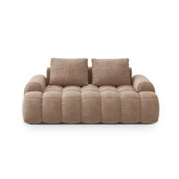 SOFA Linz aus Samt dunkelbeige 2 Sitzplätze - Mokka, Textil (100/84/175cm) - Cosmopolitan Design