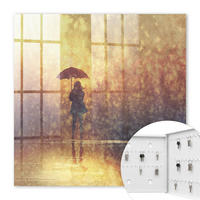 SCHLÜSSELBOX Weiß 30x30 cm – Türöffnung nach rechts - Warme Melancholie - Gelb, Metall (30/30/5cm) - TULUP