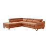 ECKSOFA mit Schlaffunktion – Ecke links – Strukturstoff Terracotta – VAVERDO - Braun, Textil (272/230cm) - Vente-Unique
