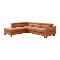 ECKSOFA mit Schlaffunktion – Ecke links – Strukturstoff Terracotta – VAVERDO - Braun, Textil (272/230cm) - Vente-Unique