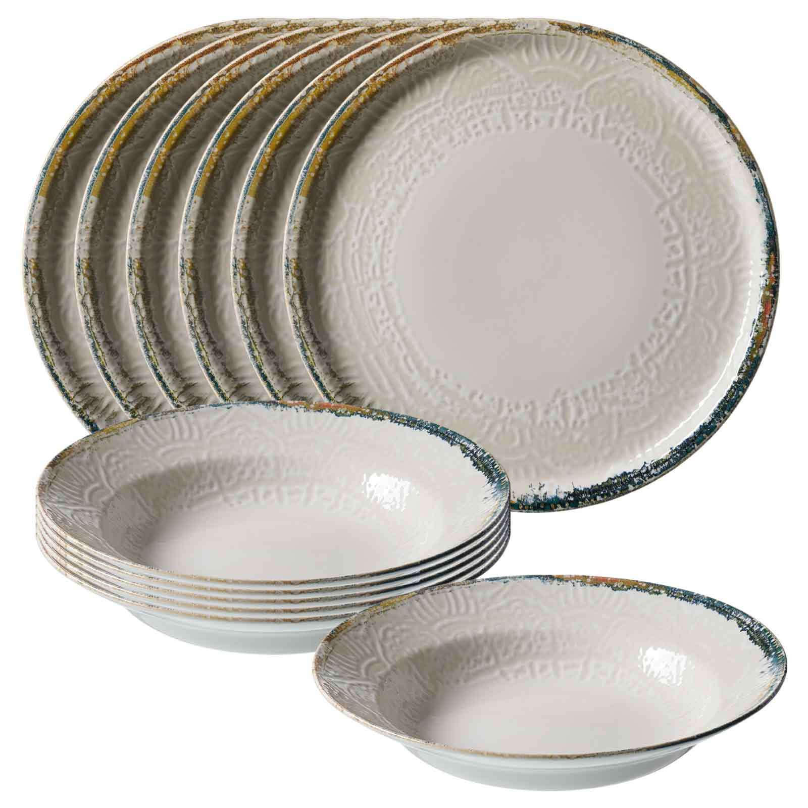 PIZZA- UND PASTA SET Alfonso beige 12er Set - Beige, Keramik (1/1/1cm) - Ritzenhoff Breker