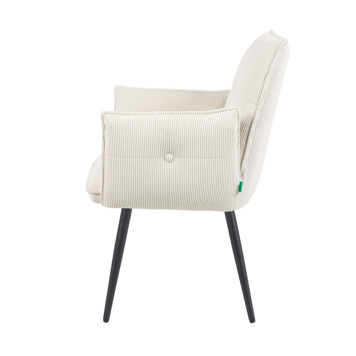 ESSZIMMERSTUHL Mika-Ayla - Creme/Schwarz, Textil/Metall (60/88/63cm) - DUBI Möbel