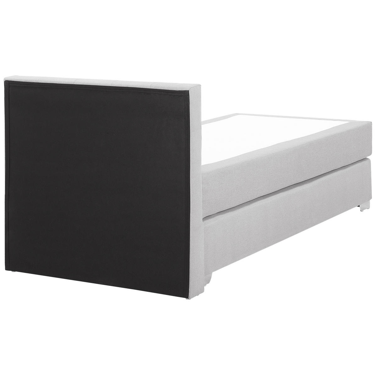 BOXSPRINGBETT 90/200cm Hellgrau Admiral - Hellgrau, Textil (90/200cm) - Beliani