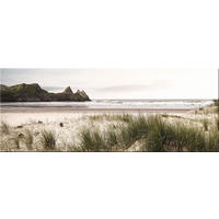 GLASBILD 80x30 cm Küstenlandschaft - Beige, Glas (80/30cm) - artissimo