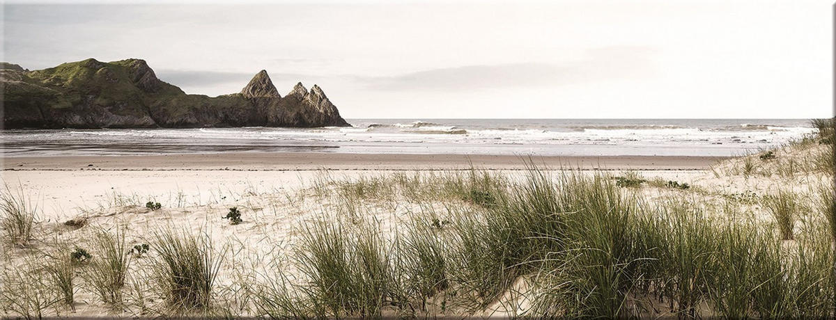 GLASBILD 80x30 cm Küstenlandschaft - Beige, Glas (80/30cm) - artissimo