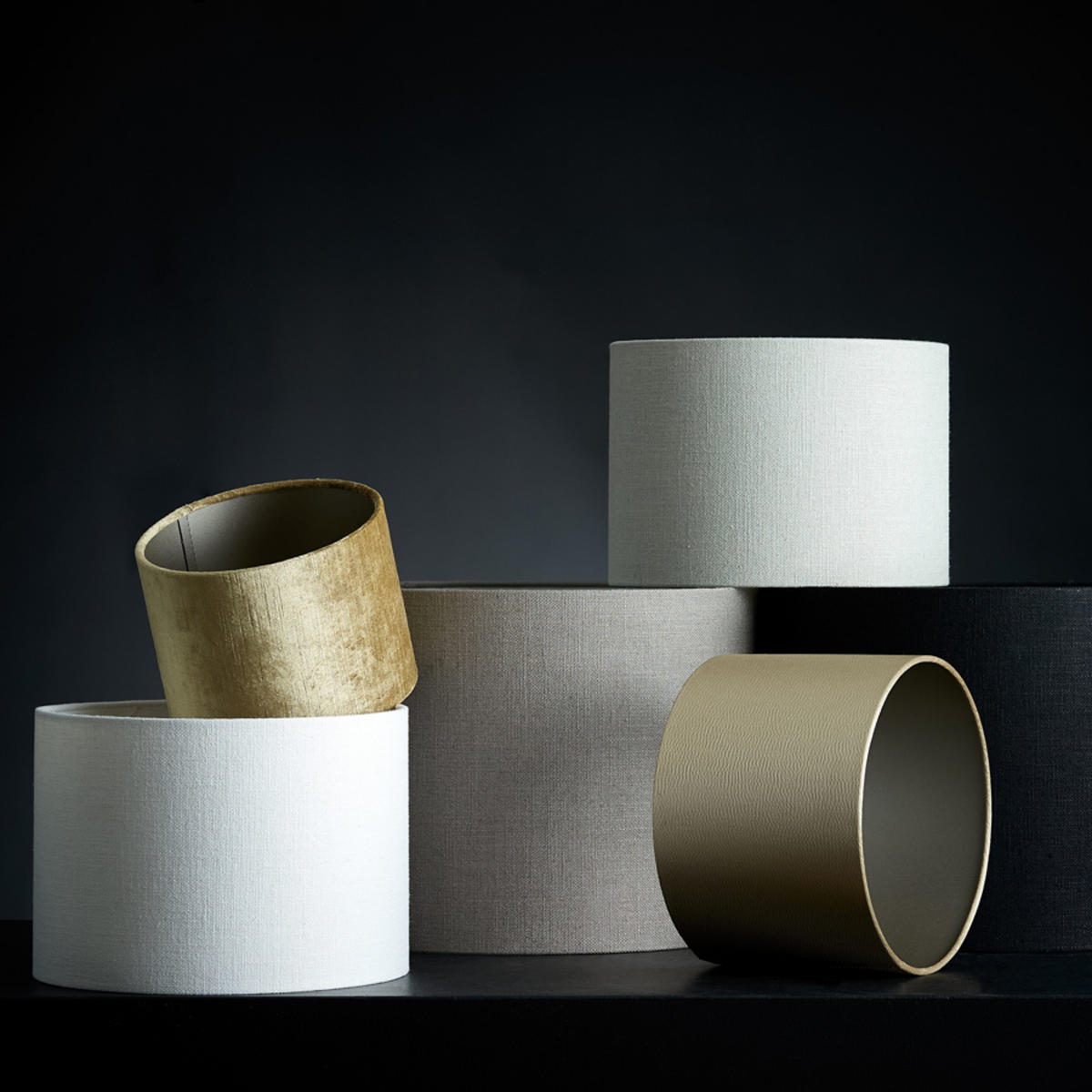 LAMPENSCHIRM Livigno Grau Ø40/25 cm - Grau, Textil (40/40/25cm) - Light & Living