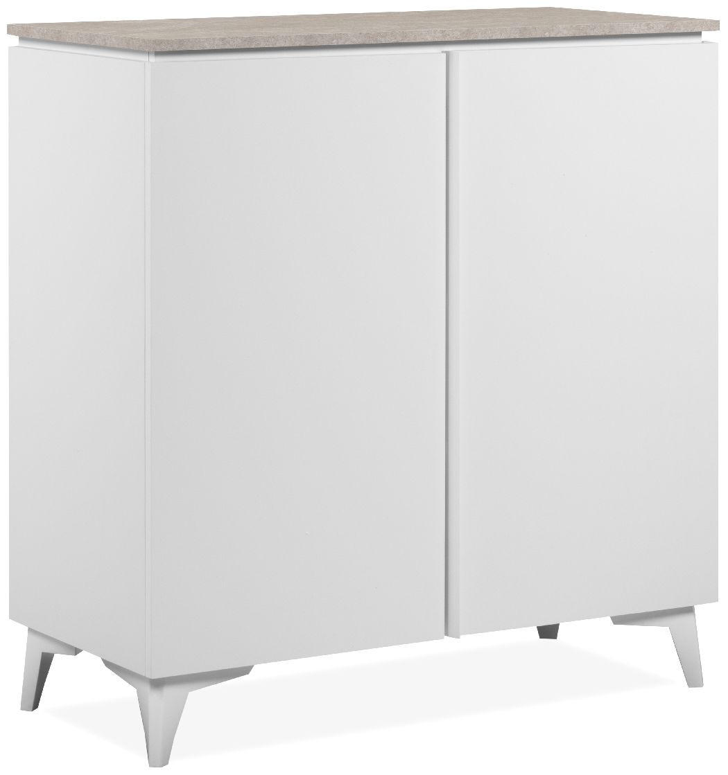 SIDEBOARD 2 Türen L88 cm - BERTRIX - Weiß, Holzwerkstoff (88/92/40cm) - Finori GmbH