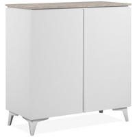 SIDEBOARD 2 Türen L88 cm - BERTRIX - Weiß, Holzwerkstoff (88/92/40cm) - Finori GmbH
