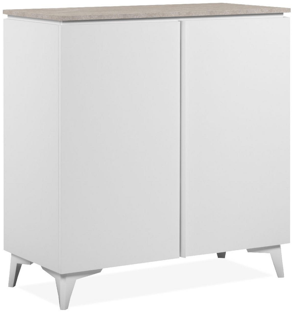 SIDEBOARD 2 Türen L88 cm - BERTRIX - Weiß, Holzwerkstoff (88/92/40cm) - Finori GmbH