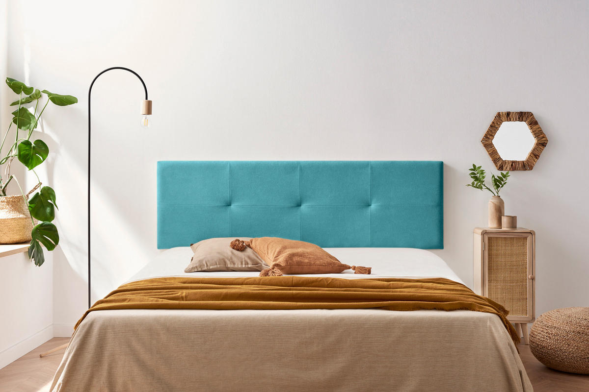 Kopfteil gepolstert ALTEA Aqualine 170x50x5 cm - Türkis - Moonia - Türkis, Holz (170/5/50cm)