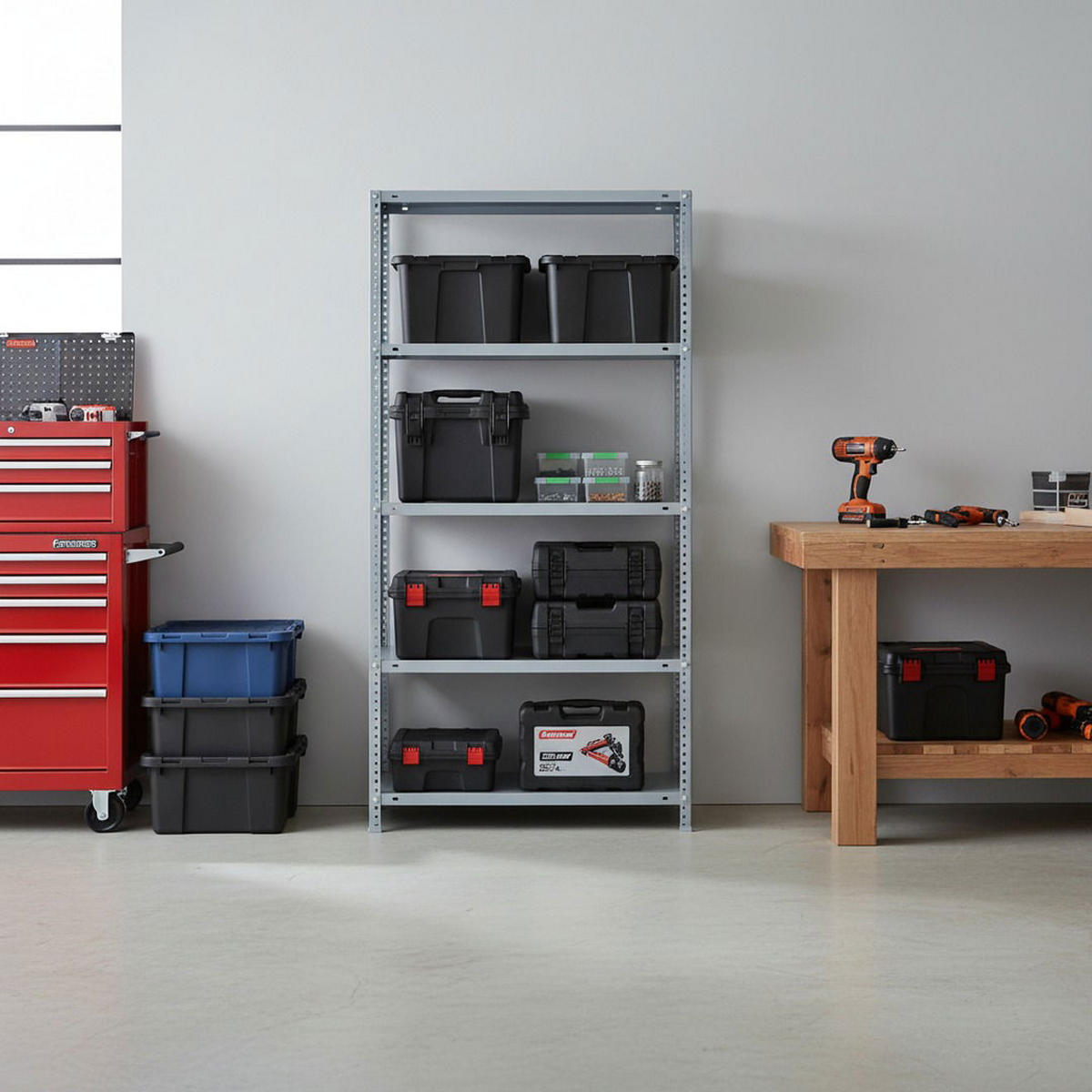SCHRAUBREGAL PANDA TALL | HxBxT 200x110x30cm | 5 Fachböden | Fachlast 75kg | Grau - Grau, Metall (110/200/30cm) - PROREGAL