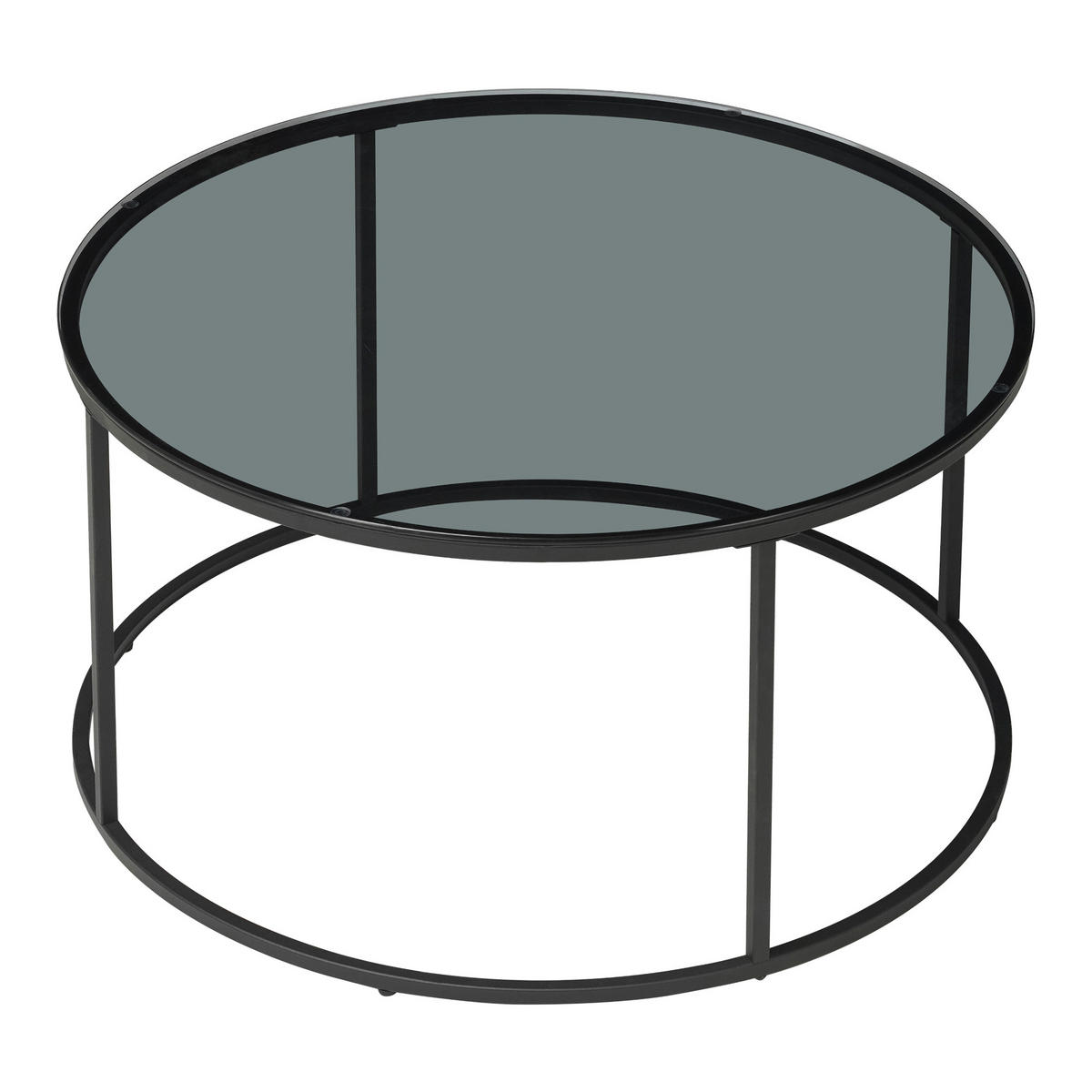 COUCHTISCH Kolari 45/80/80 cm - Schwarz, Metall (80/80/45cm) - [en.casa]