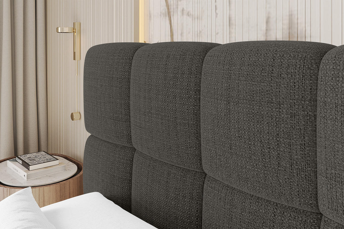 BOXBETT - AURI-H3 - 200x200 Grau Aragon - Graubraun, Holzwerkstoff (200/200cm) - ALTDECOR