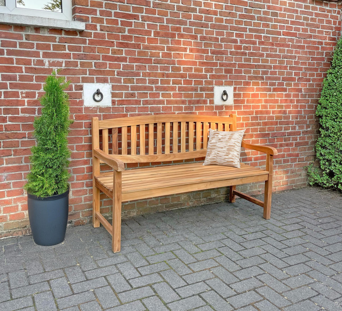 GARTENBANK Melina Terrassenbank - Braun, Holz (150/93/63cm) - DELUKE