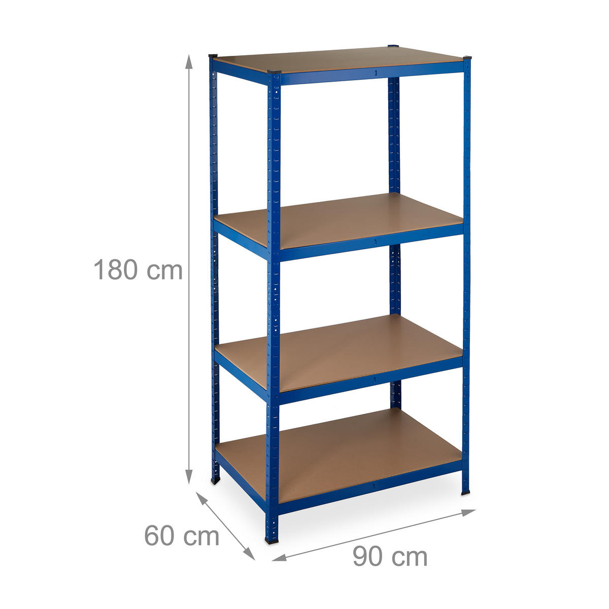 SCHWERLASTREGAL - Multicolor, Holzwerkstoff/Metall (90/180/60cm) - Relaxdays
