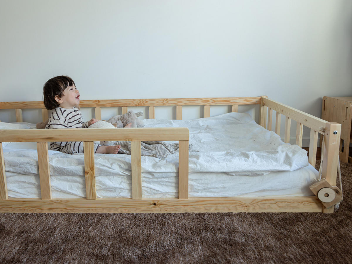 KINDERBETT 200x90 cm Heller Holzfarbton Meymac - Hellbraun, Holz (200/90cm) - Beliani