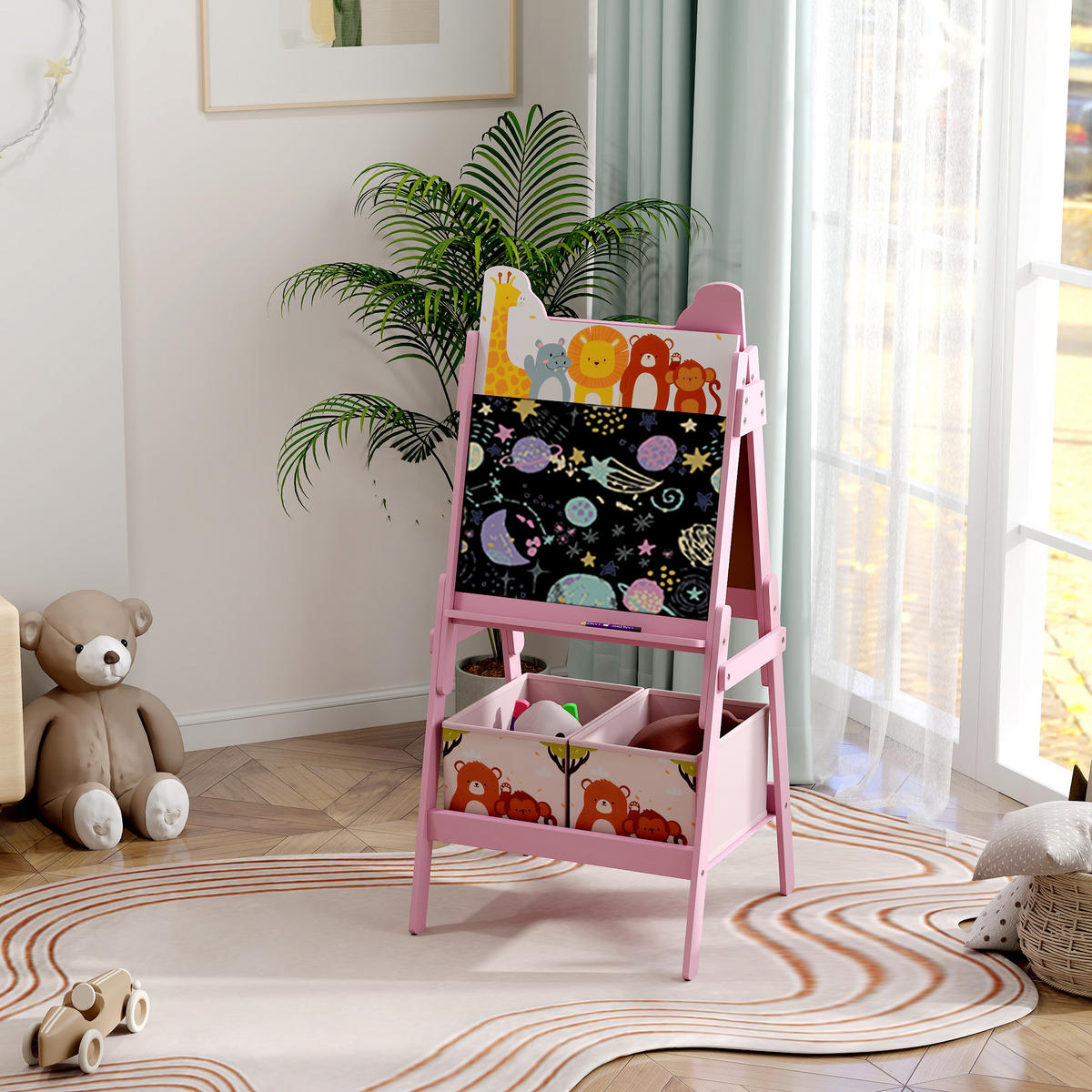 KINDERTAFEL - Rosa, Holzwerkstoff (49/113/53.5cm) - AIYAPLAY