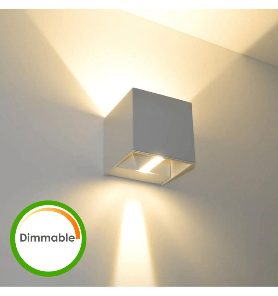 WANDLEUCHTE Cubic, Weiß, 10cm - Weiß, Metall (10/10/10cm) - KOSILUM