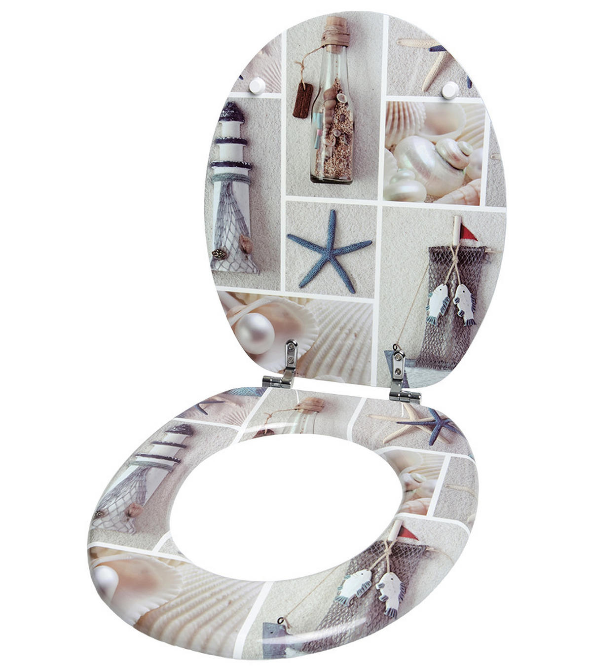 WC-SITZ Meeresbrise - Blau, Holzwerkstoff (38/6/47cm) - Sanilo