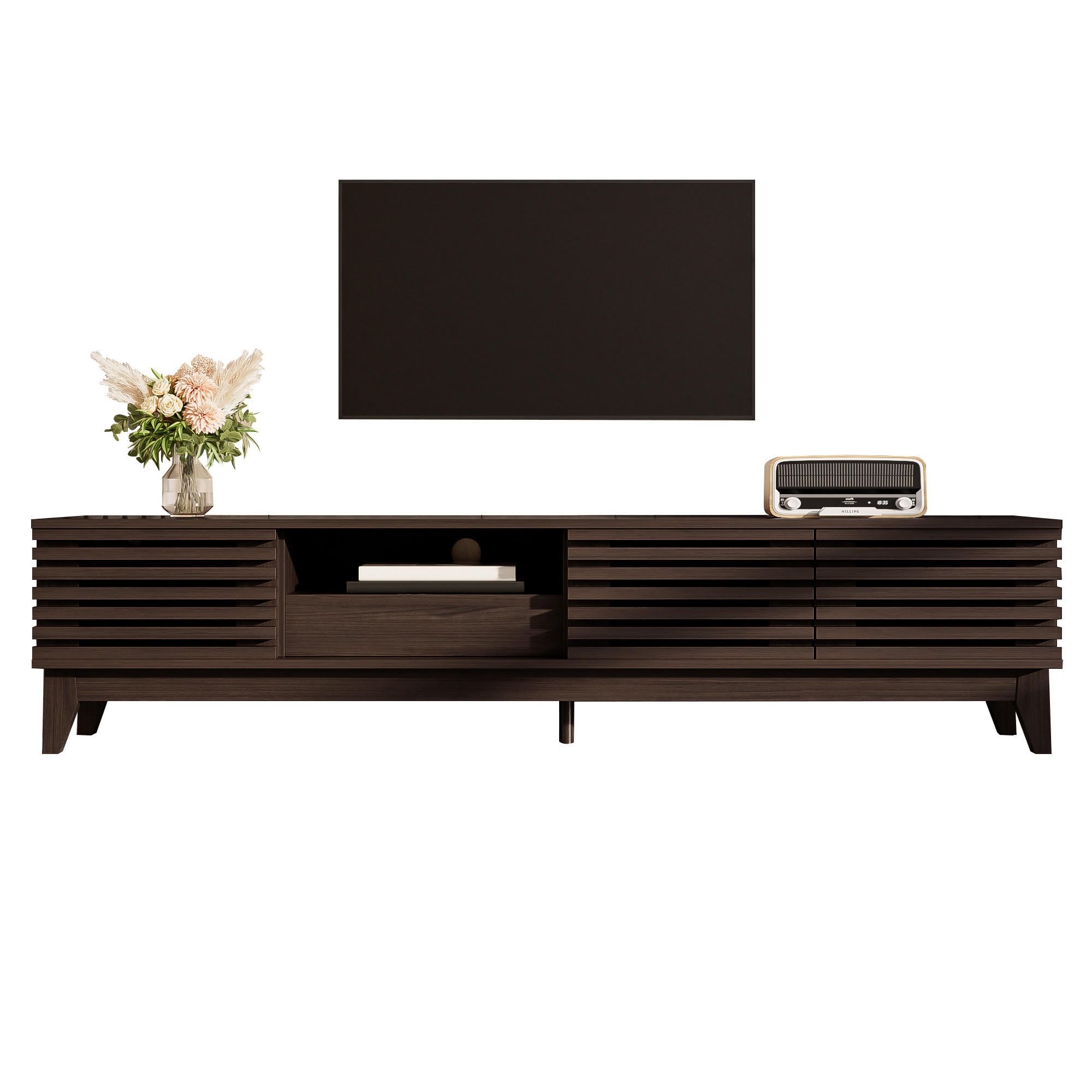 COMODĂ TV 170x35x40cm Vintage 3 Uși