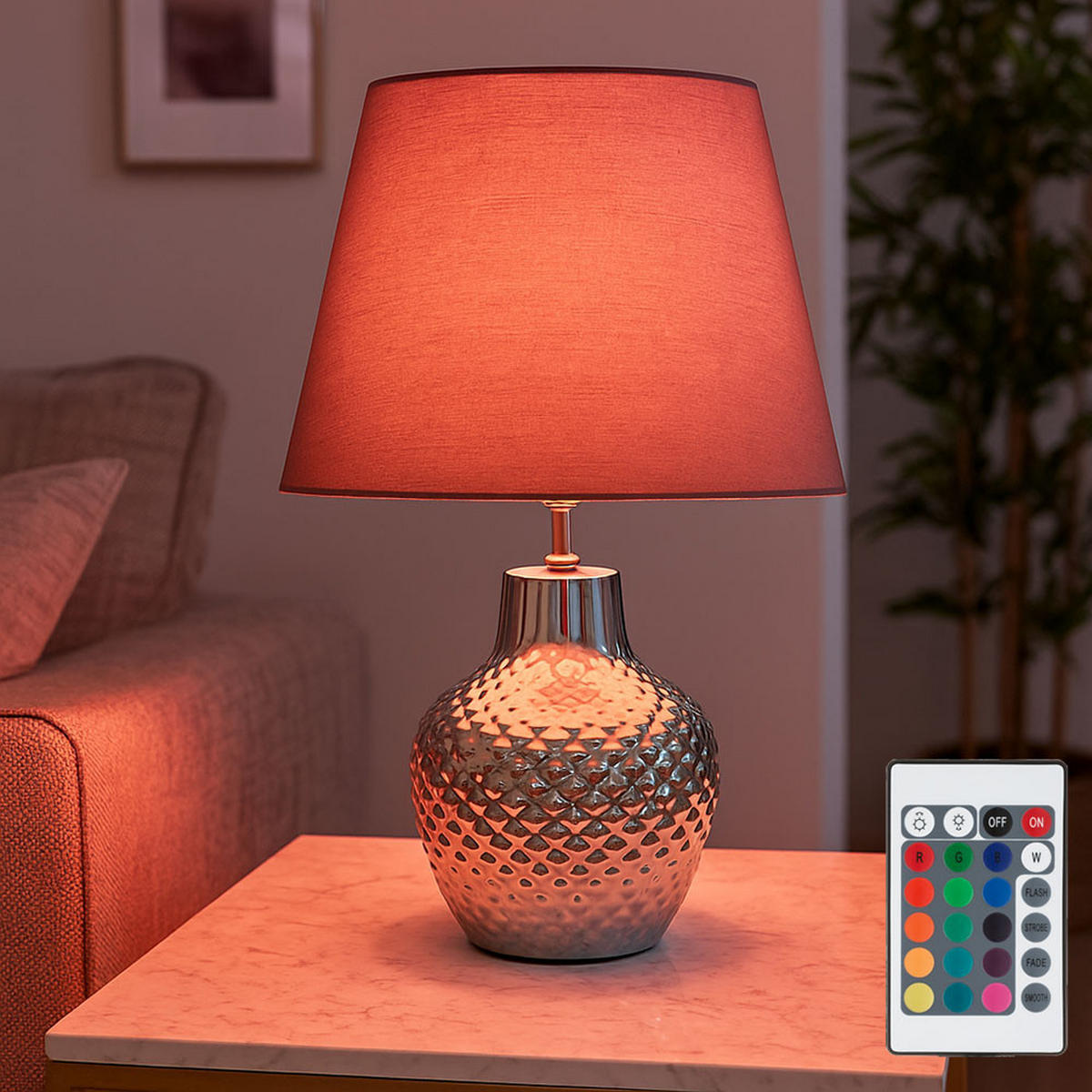 LED TISCHLEUCHTE HANKA Braun Keramik - Braun, Textil (20/32/32cm) - Nowa