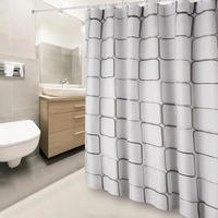 DUSCHVORHANG Weiß schnell trocknend halbdurchsichtig mit Haken Badezimmer - Transparent, Textil (180/180cm) - MCBOSON