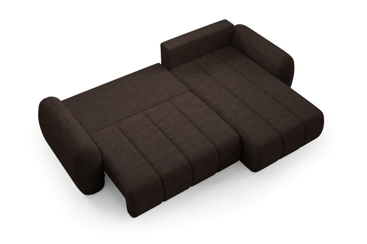 ECKSOFA mit Schlaffunktion Premium Braun - Schwarz/Braun, Holz/Holzwerkstoff (304/190cm) - Furnisell