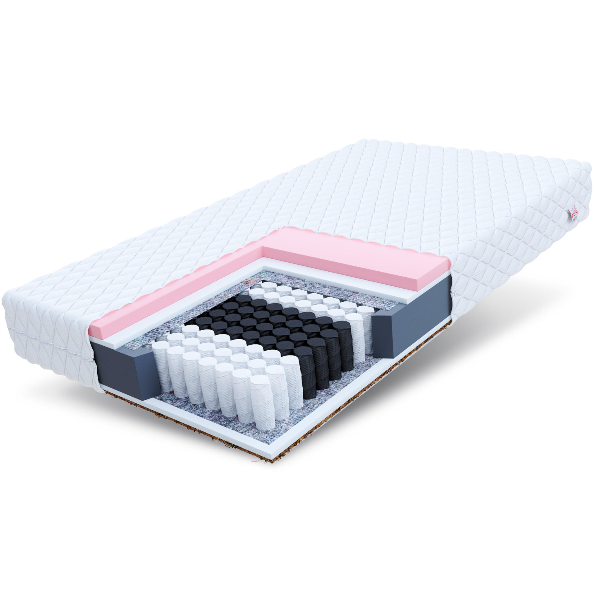 TASCHENFEDERKERNMATRATZE Kari - Weiß, Textil (90/200cm) - FDM
