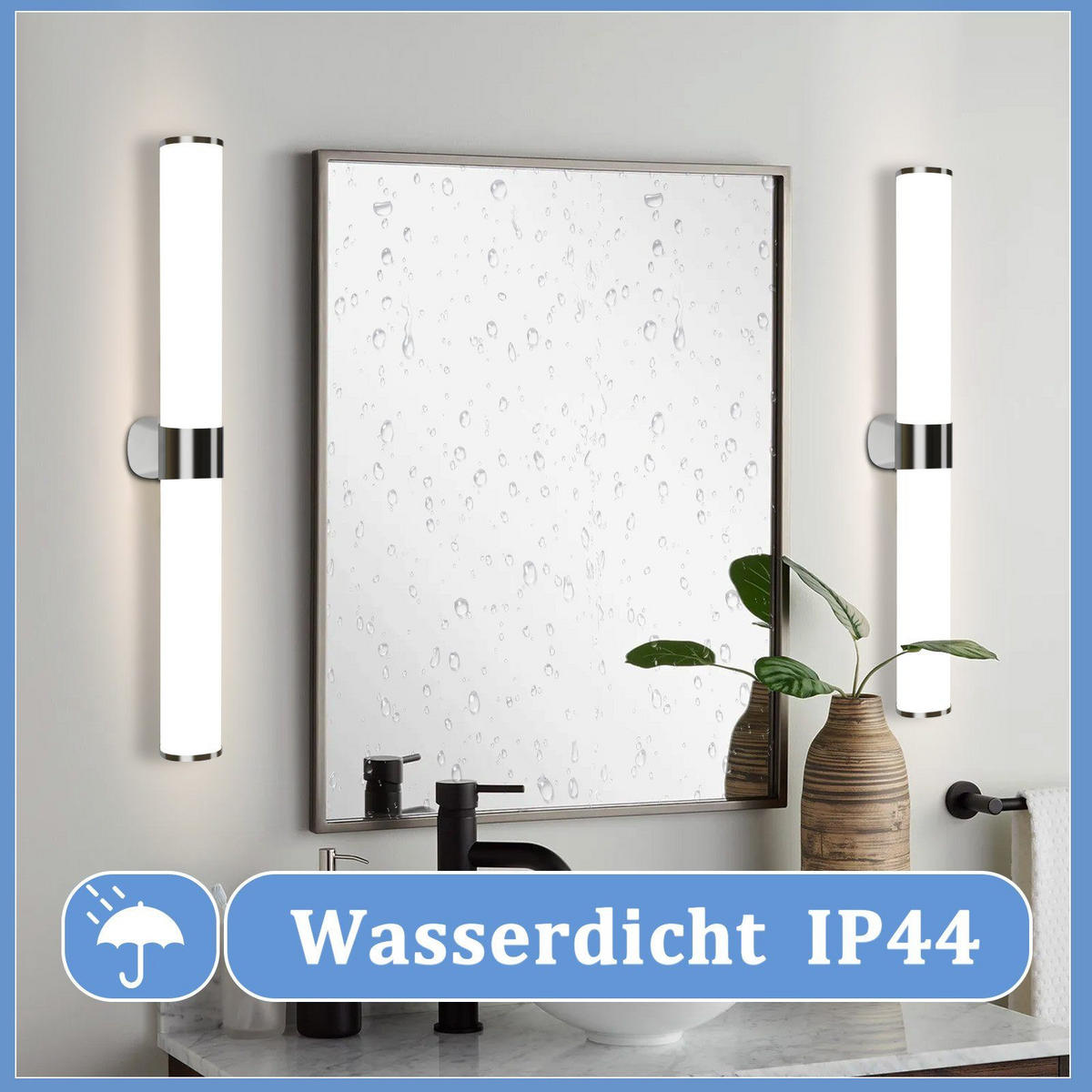 SPIEGELLEUCHTE Kiel 60/6.8/12.8 cm - Chromfarben, Kunststoff (60/6.8/12.8cm) - Nettlife