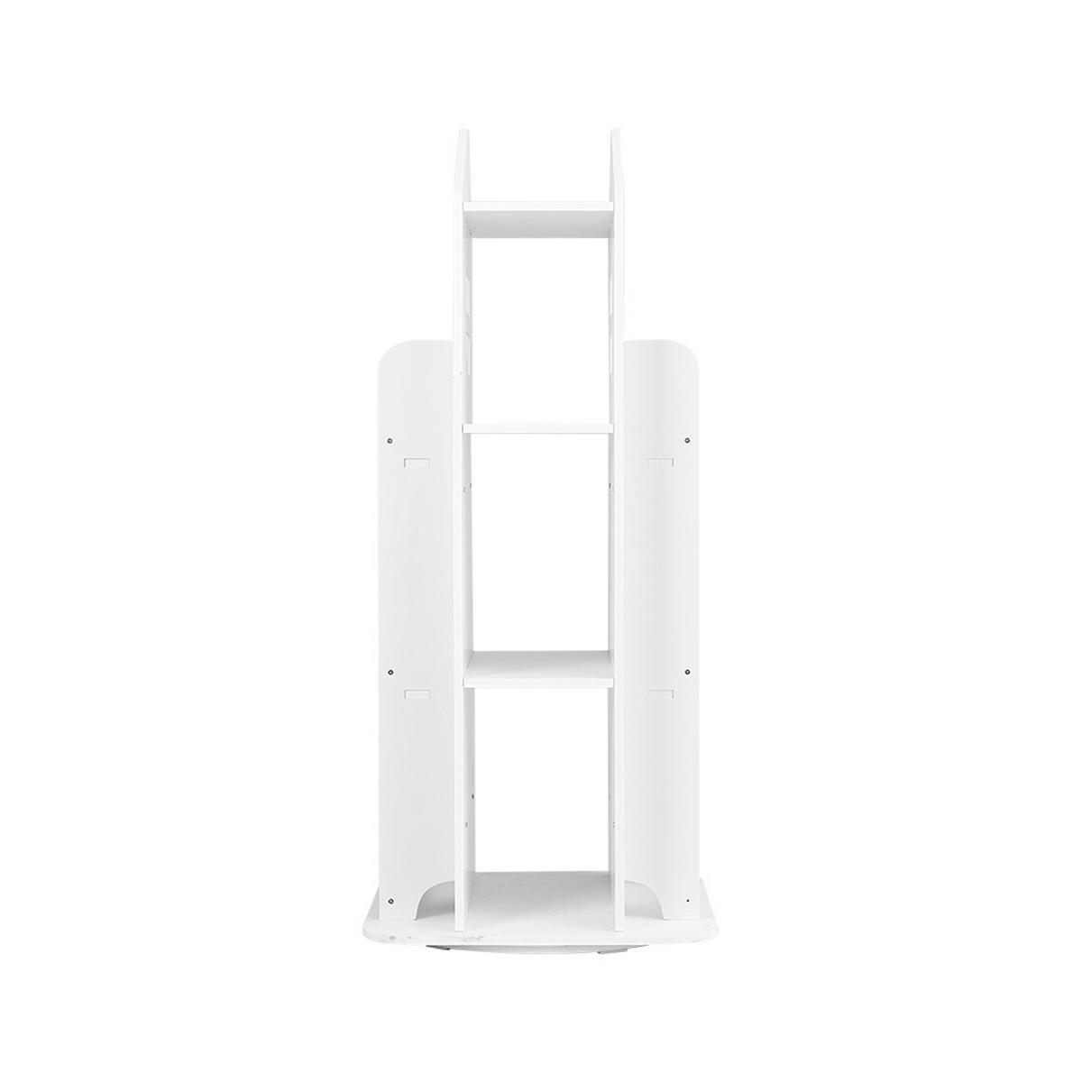 KINDERBÜCHERREGAL aus WPC-Platte in Weiß Drehbar Hausform Attraktives Design Praktisch 41 x 41 x 95 cm - Weiß, Holzwerkstoff (41/96/41cm) - Livingandhome