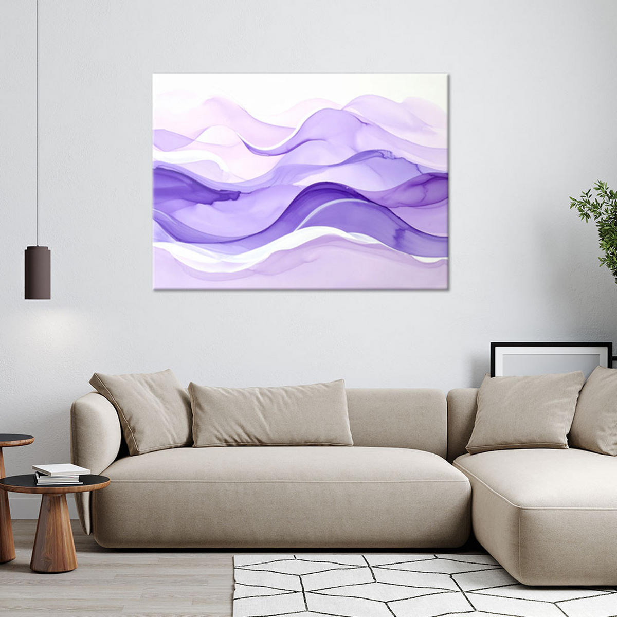 LEINWANDBILD Abstraktion 120x80cm - Lila, Textil (120/80cm) - Feeby
