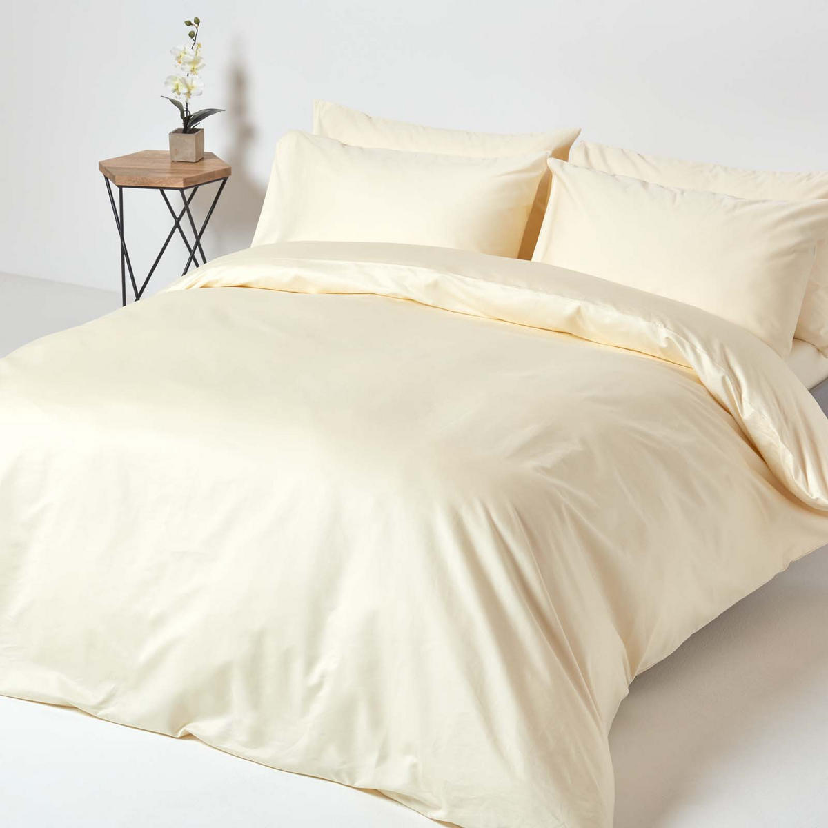 SPANNBETTLAKEN, Ägyptische Baumwolle, Fadendichte 1000 - Creme, Textil (180/200cm) - Homescapes