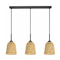 PENDELLEUCHTE BOHO - Schwarz/Weiß, Holz/Metall (17/90/100cm) - kiki design