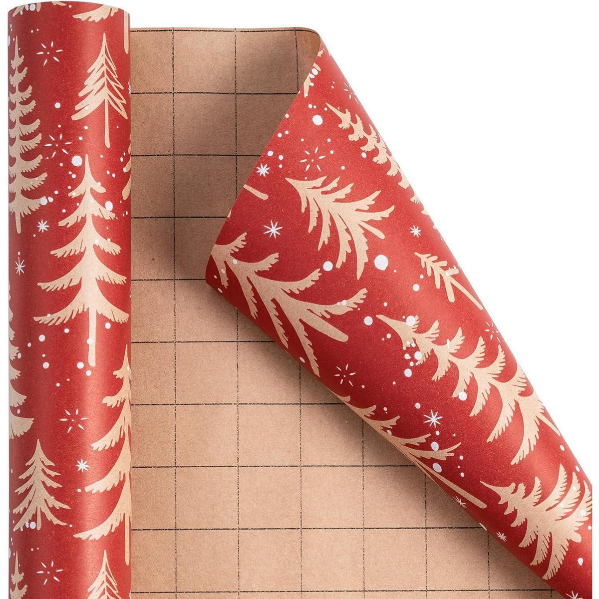 GESCHENKPAPIERROLLE Weihnachtsbaum Rot 43,2 cm x 10 m - Rot, Papier (43.2/43.2/43.2cm)