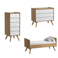 SOBA ZA BEBE 3-dijelni drvo i bijela - bijela, drvni materijal (145/103/75cm) - Petits-meubles