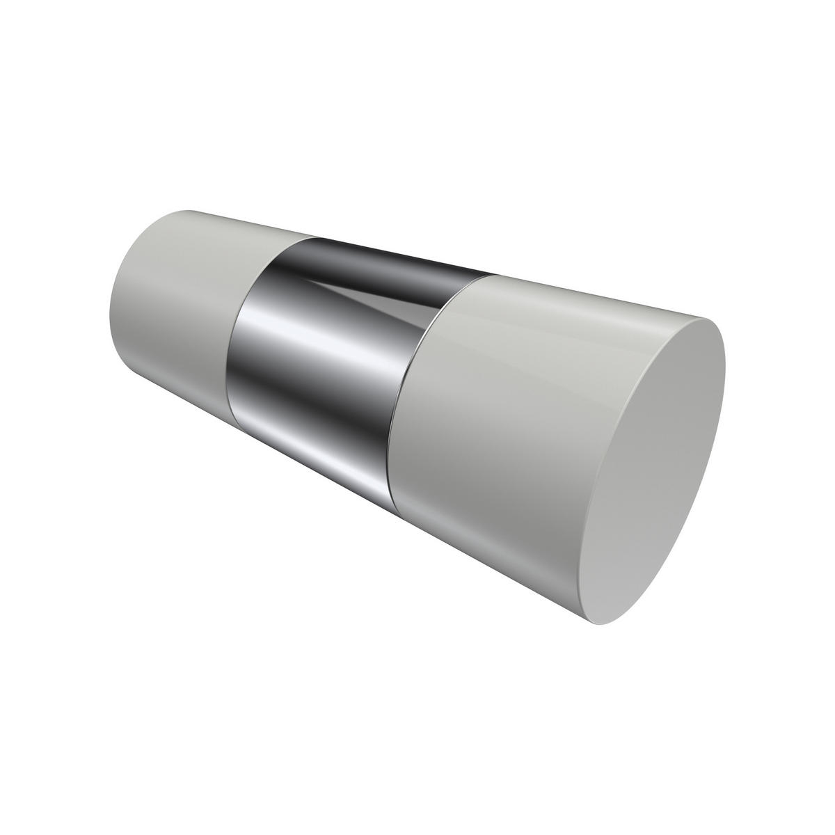 ENDSTÜCKE FÜR GARDINENSTANGEN 20 mm Ø, Tanara Weiß/Chrom, Packung 2 Stück - Chromfarben/Weiß, Metall (6.5/3.2/3.2cm) - INTERDECO