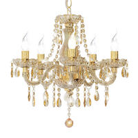 KRONLEUCHTER MARIE Goldfarben Kristalloptik - Goldfarben, Metall (48/48/150cm) - Nowa
