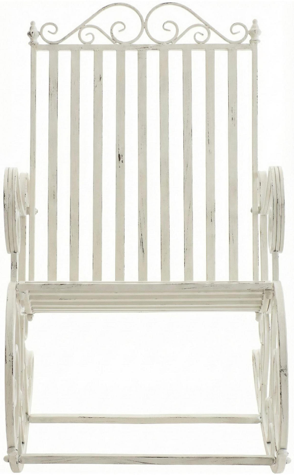 SCHAUKELSTUHL Anna Antik Outdoor 56x90x94cm Metall Antik-Weiß Gartenstuhl - Weiß, Metall (56/94/90cm) - DELUKE