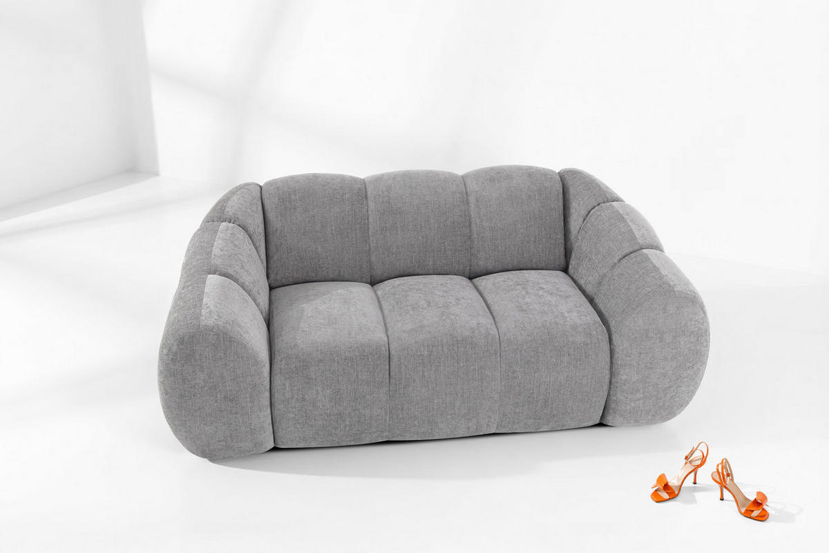 2-SITZER SOFA FLAVA, hell Aschgrau - Hellgrau, Holz/Holzwerkstoff (200/76/100cm) - KONSIMO®
