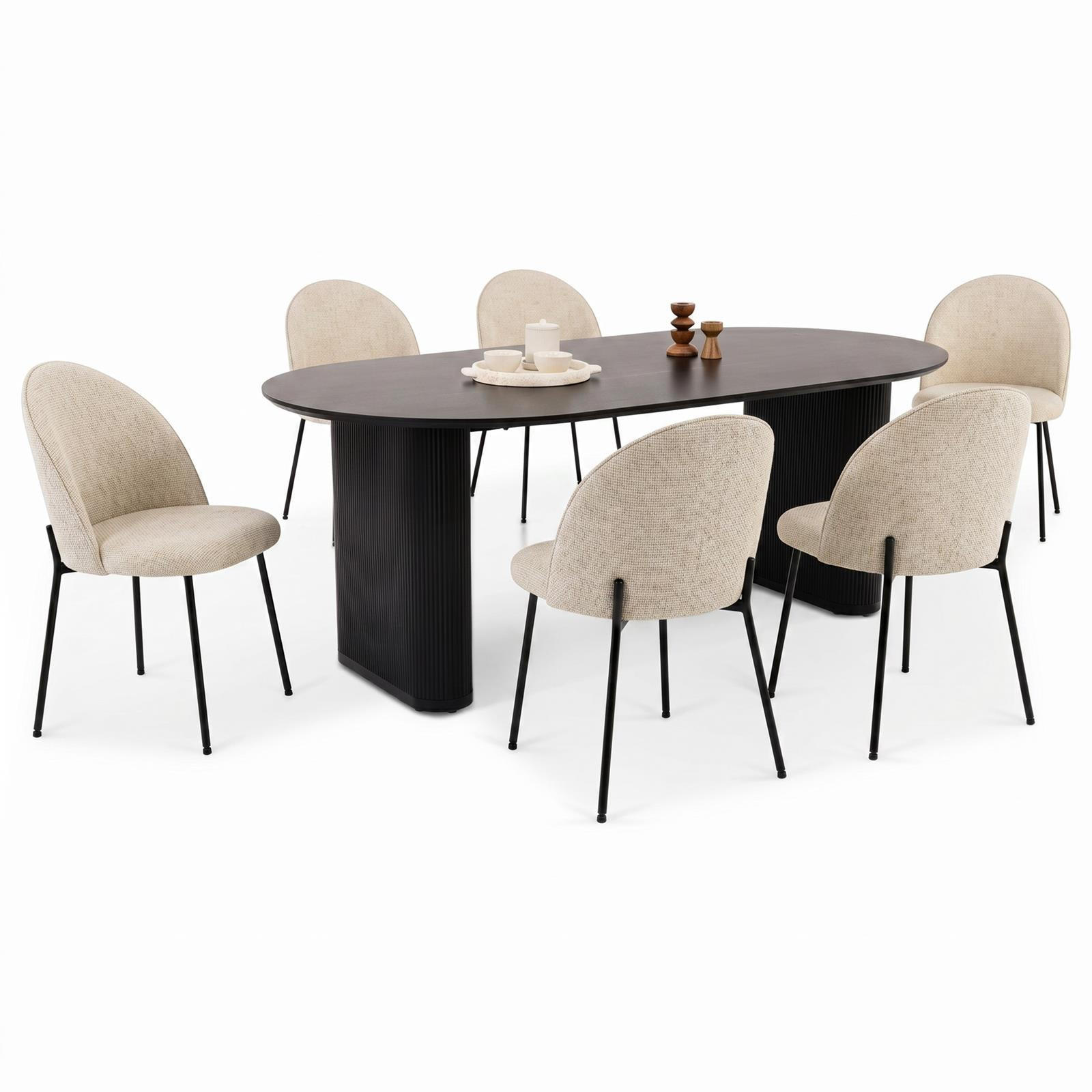 Idimex Essgruppe Schwarz 200x75x100 cm