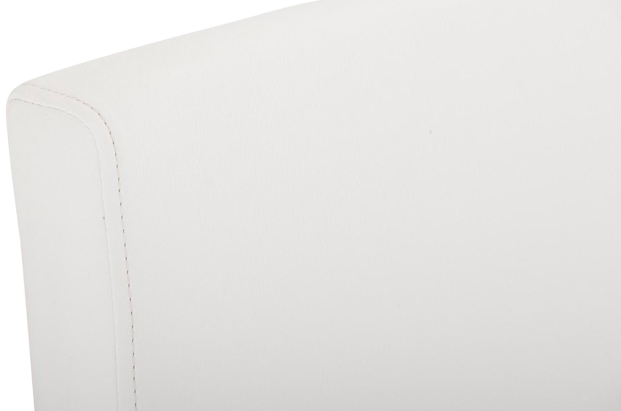 BARHOCKER Lederlook Weiß - Edelstahlfarben/Weiß, Textil/Metall (42/104/48cm) - CLP