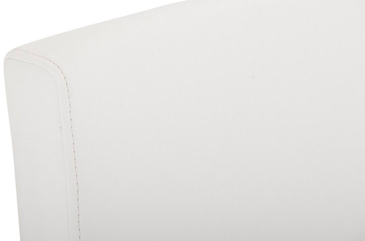 BARHOCKER Lederlook Weiß - Edelstahlfarben/Weiß, Textil/Metall (42/104/48cm) - CLP