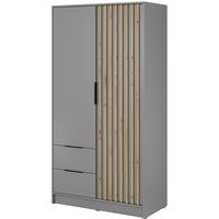 DREHTÜRENSCHRANK NELIANA 105/200/51 cm 2-türig Grau - Grau, Holzwerkstoff (105/200/51cm) - MASSENO