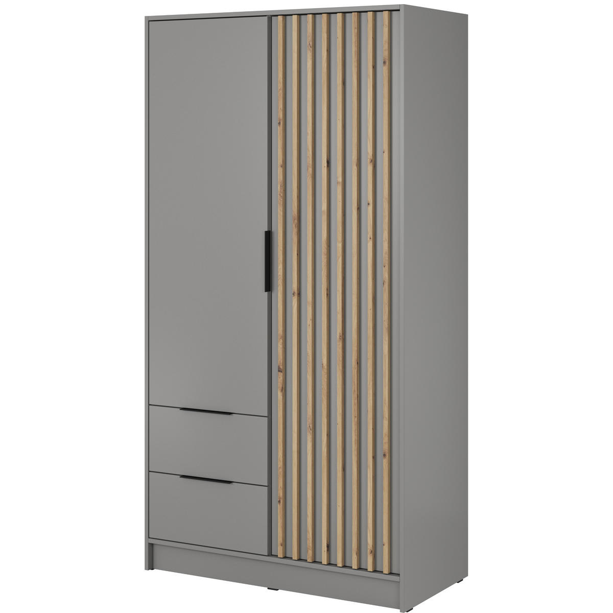 DREHTÜRENSCHRANK NELIANA 105/200/51 cm 2-türig Grau - Grau, Holzwerkstoff (105/200/51cm) - MASSENO